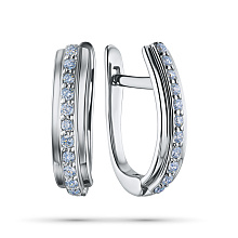 Серьги из серебра c бриллиантами