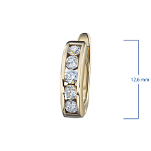 Серьги из желтого золота c бриллиантами выращенными