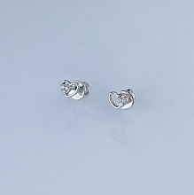 Пусеты из белого золота с бриллиантами (изготовление)