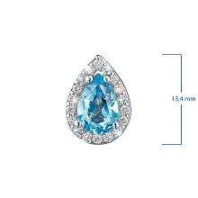Подвеска из белого золота с топазом и бриллиантами