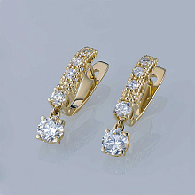 Серьги из желтого золота (изготовление) с бриллиантами