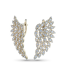 Серьги из желтого золота c бриллиантами