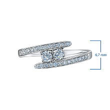 Кольцо из серебра c бриллиантами