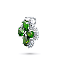 Подвеска из белого золота с бриллиантами и хромдиопсидами (изготовление)