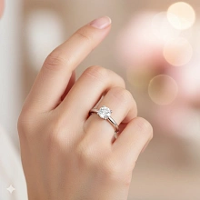 Классическое кольцо из белого золота с бриллиантом