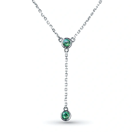 Колье из серебра с изумрудами