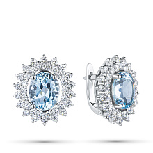 Серьги из белого золота с топазами и бриллиантами (изготовление)