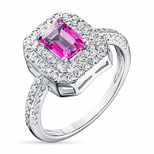 Кольцо из белого золота с бриллиантами и топазом (изготовление)