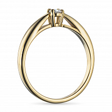 Кольцо из желтого золота с бриллиантом (изготовление)