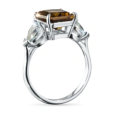 Кольцо из серебра с цитрином и топазами