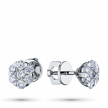 Пусеты из белого золота с бриллиантами (изготовление)