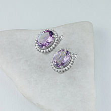 Серьги из белого золота с аметистами и бриллиантами (изготовление)