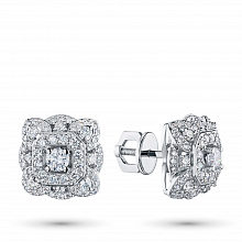 Пусеты из белого золота с бриллиантами (изготовление)