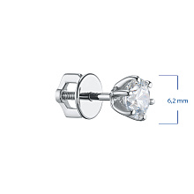 Пусеты из белого золота (изготовление) с бриллиантом