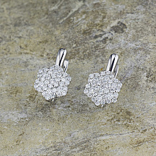 Серьги из белого золота с бриллиантами (изготовление)