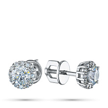 Пусеты из белого золота (изготовление) с бриллиантами