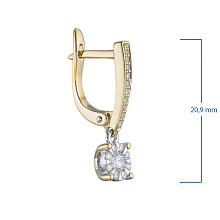 Серьги из комбинированного золота c бриллиантами