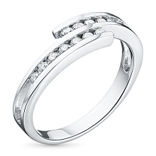 Классическое кольцо из белого золота с бриллиантами