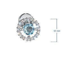 Пусеты из белого золота с топазами и бриллиантами