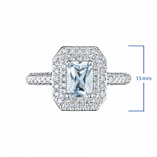 Кольцо из белого золота с бриллиантами и топазом (изготовление)