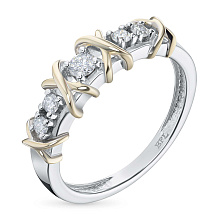 Кольцо из комбинированного золота с бриллиантами