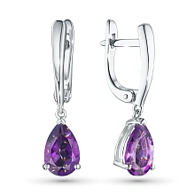 Серьги из серебра с аметистами