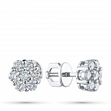 Пусеты из белого золота с бриллиантами (изготовление)