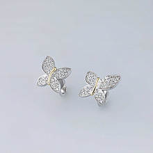 Пусеты из белого золота с бриллиантами (изготовление)