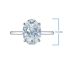 Классическое кольцо из белого золота с бриллиантом