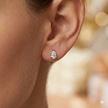 Пусеты из белого золота (изготовление) с бриллиантами