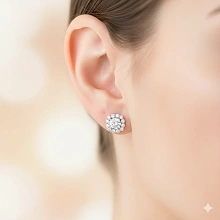 Пусеты из белого золота c бриллиантами