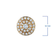 Пусеты из желтого золота c бриллиантами выращенными