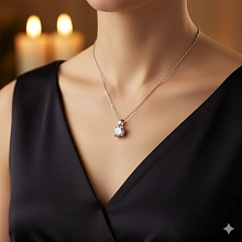 Подвеска из белого золота с бриллиантом