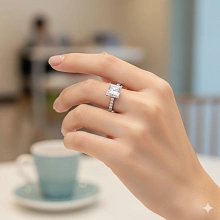 Кольцо из белого золота c бриллиантами