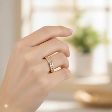 Кольцо из желтого золота c бриллиантами выращенными