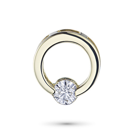 Классическая подвеска из желтого золота с бриллиантом