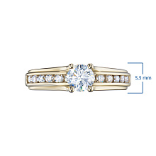 Кольцо из желтого золота c бриллиантами