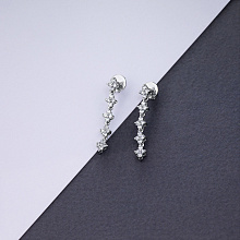 Пусеты из белого золота с бриллиантами (изготовление)