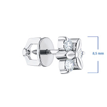 Пусеты из белого золота с бриллиантами (изготовление)