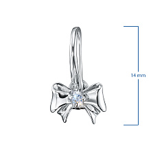 Серьги из серебра с бриллиантом