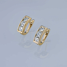 Серьги из желтого золота c бриллиантами