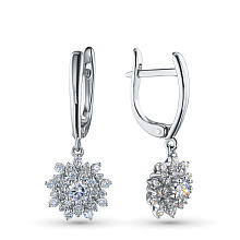 Серьги из белого золота c бриллиантами