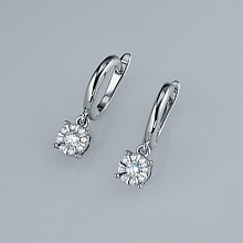 Серьги из серебра c бриллиантами