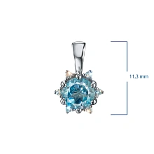 Подвеска из белого золота с топазом и бриллиантами выращенными
