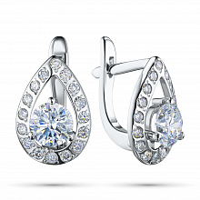 Серьги из белого золота (изготовление) с бриллиантом