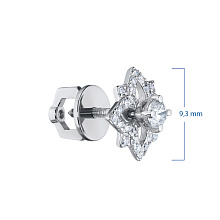 Пусеты из серебра c бриллиантами