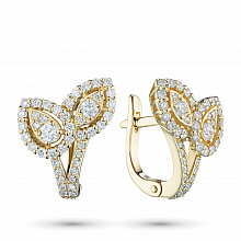 Серьги из желтого золота с бриллиантами (изготовление)