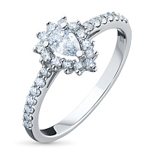 Кольцо из белого золота с бриллиантами