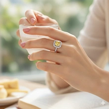 Кольцо из белого золота c бриллиантами