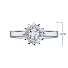 Классическое кольцо из белого золота с бриллиантами